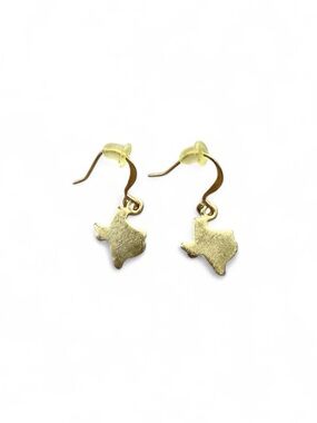 Gold Plated Texas Shaped Dangle Earrings